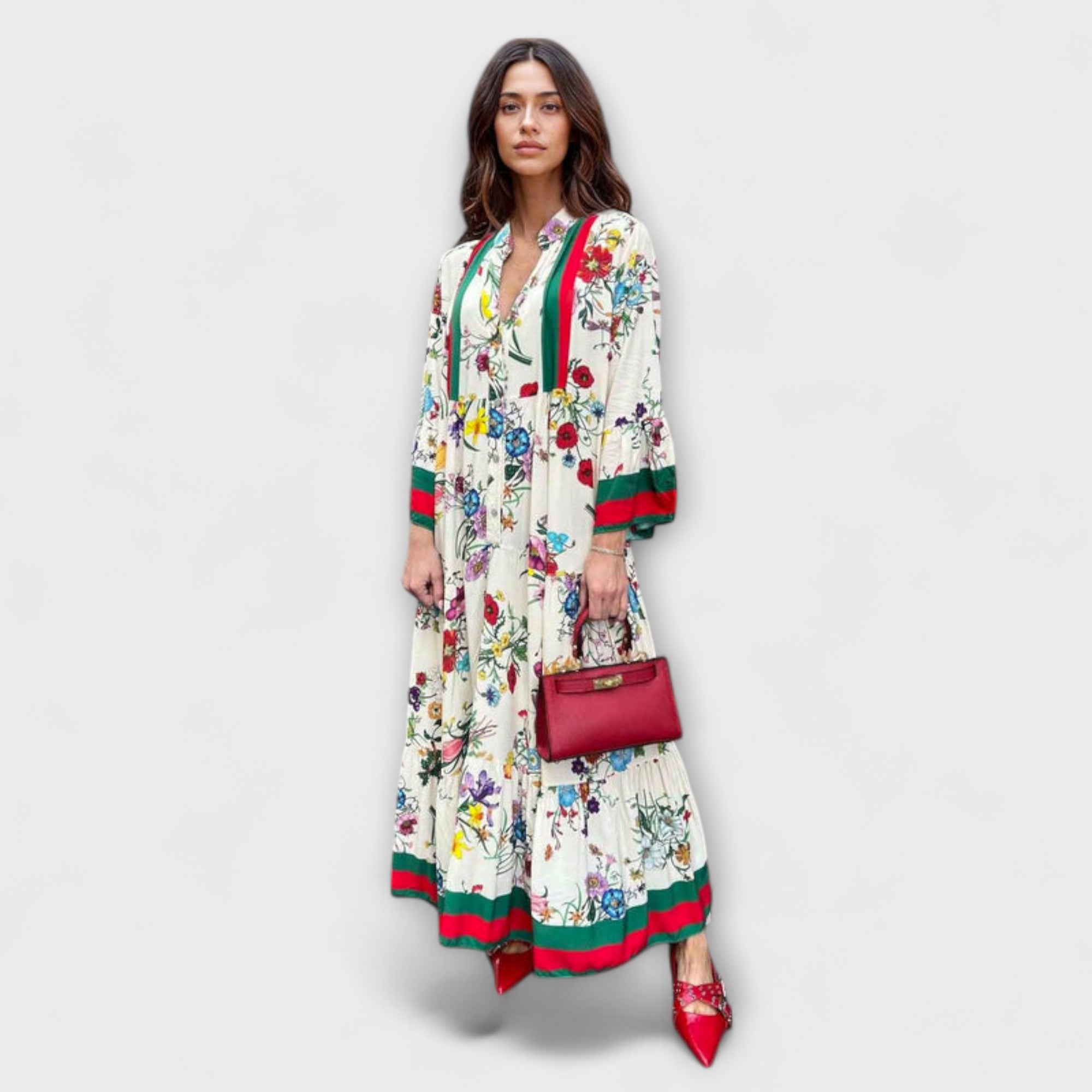 oriana maxi dress nuuly Note that colors may haileybieber wears look 1 NY Color:Cornflower Ditsy Thistle